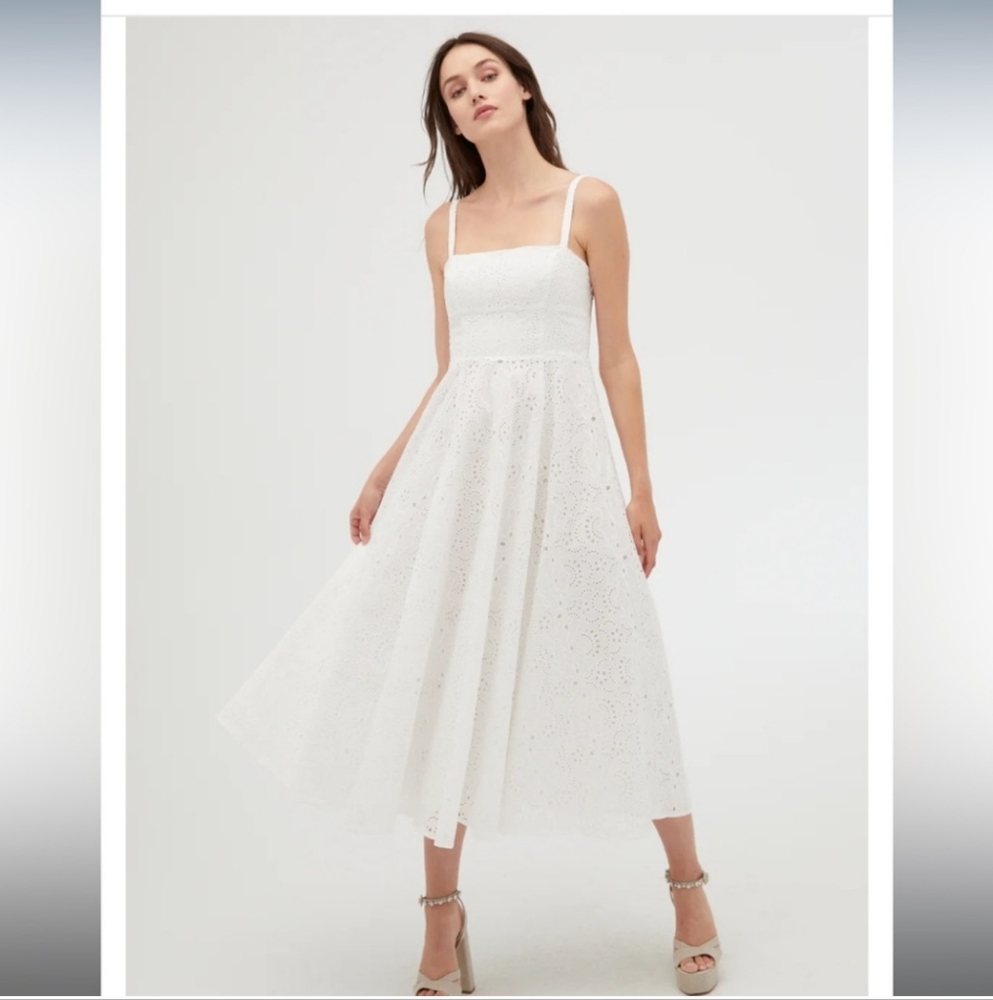 Hill House Margot White Lace Midi Dress